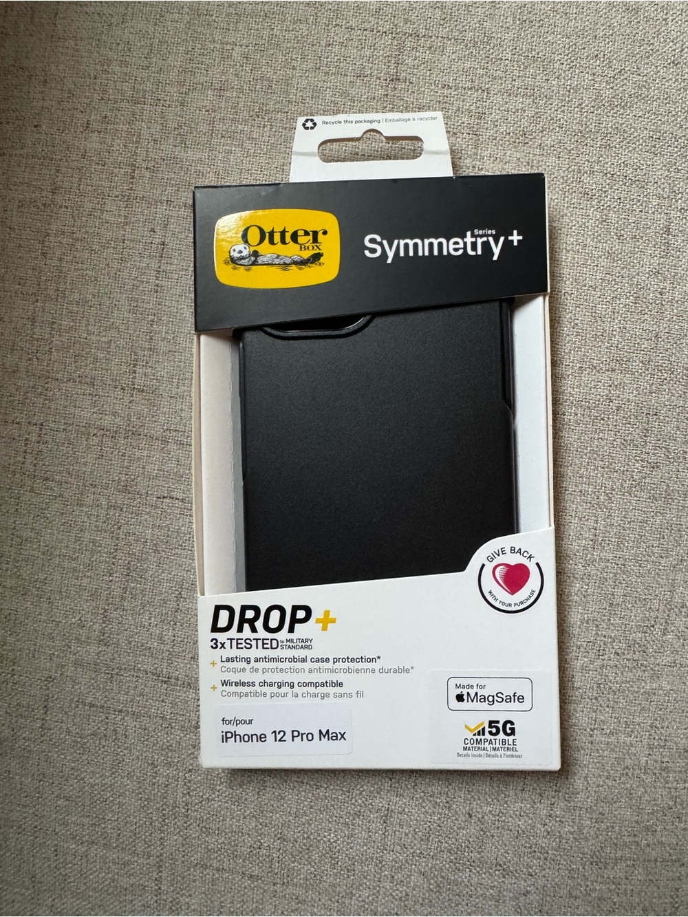 OtterBox Symmetry+ Black Protective Case for iPhone 12 Pro Max